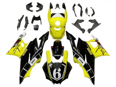 2019-2021 Yamaha YZF R3/R25 Motorcycle Fairings - Yellow White Glossy Black Lenovo 6