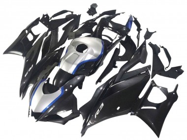 2022-2024 Yamaha YZF R3/R25 Motorcycle Fairings - Black Carbon Fiber Style Silver Blue