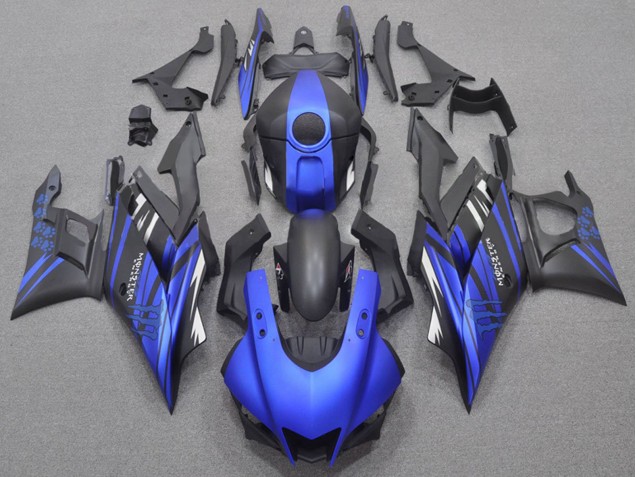 2022-2024 Yamaha YZF R3/R25 Motorcycle Fairings - Blue Matte Black Monster