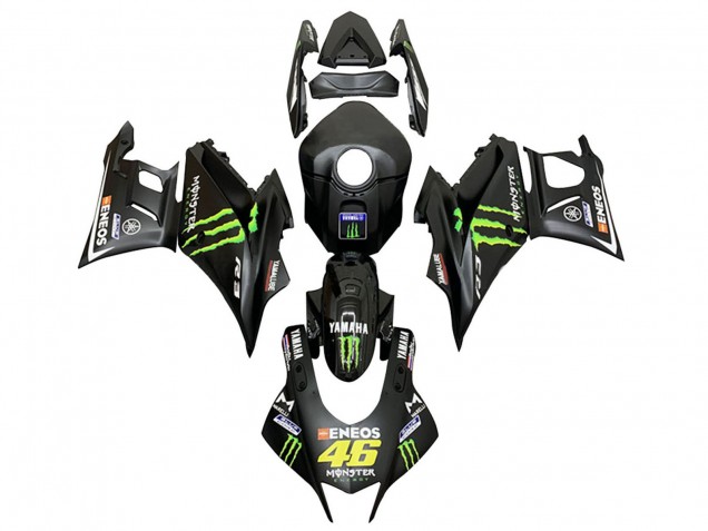 2022-2024 Yamaha YZF R3/R25 Motorcycle Fairings - Black Green Monster ENEOS 46