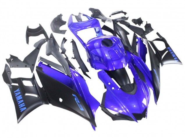 2022-2024 Yamaha YZF R3/R25 Motorcycle Fairing - Blue Matte Black