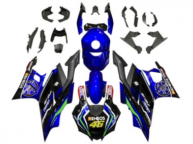 2022-2024 Yamaha YZF R3/R25 Motorcycle Fairings - Blue Green Black ENEOS 46