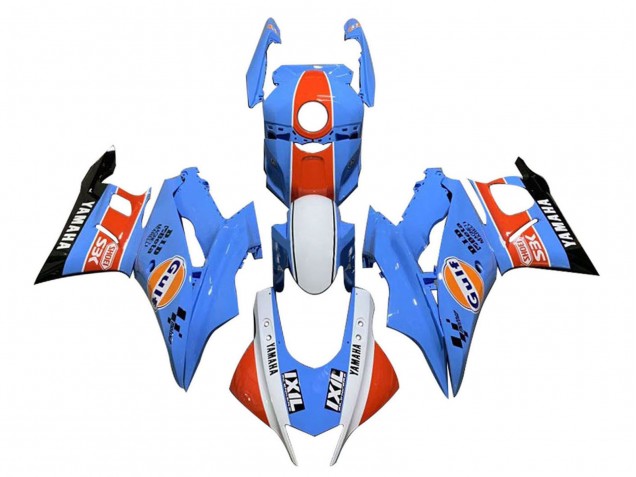 2022-2024 Yamaha YZF R3/R25 Motorcycle Fairings - Blue Orange White Gulf