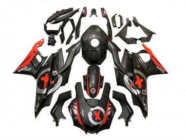 2022-2024 Yamaha YZF R3/R25 Motorcycle Fairings - Black Carbon Fiber Style Red Silver