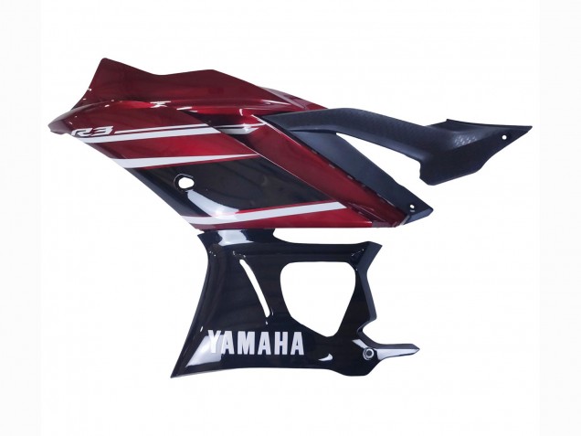 2022-2024 Yamaha YZF R3/R25 Motorcycle Fairing - Red White Glossy Black