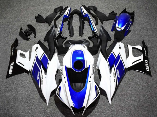 2022-2024 Yamaha YZF R3/R25 Motorcycle Fairings - White Blue Glossy Black Yamalube