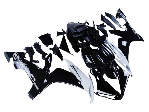 2004-2006 Yamaha YZF 1000 R1 Motorcycle Fairings - Glossy Black White Motul