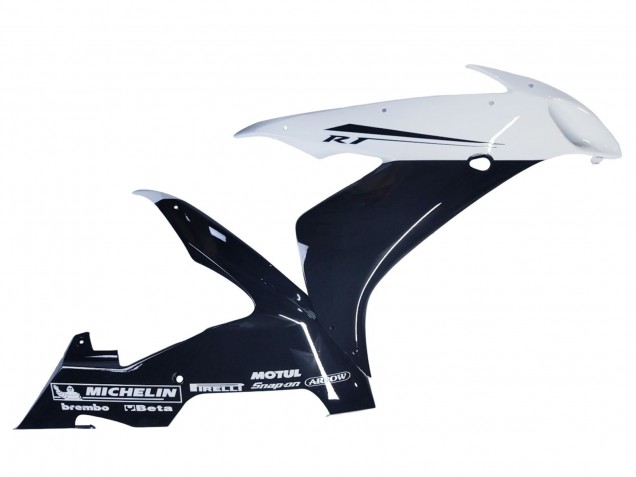 2004-2006 Yamaha YZF 1000 R1 Motorcycle Fairings - Glossy Black White Motul