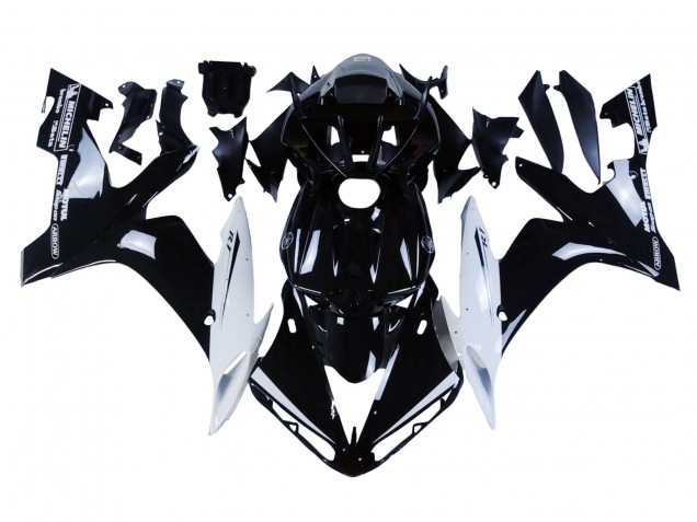 2004-2006 Yamaha YZF 1000 R1 Motorcycle Fairings - Glossy Black White Motul