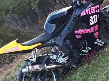 2006-2009 Yamaha YZF R6S Motorcycle Fairings - Yellow Pink Glossy Black Rossi Repsol 46