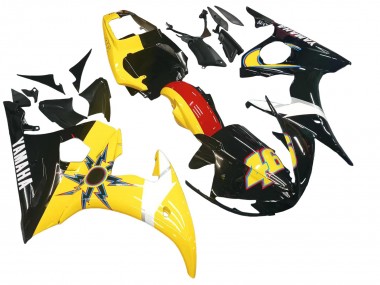 2005 Yamaha YZF 600 R6 Motorcycle Fairings - Black Yellow Red 46