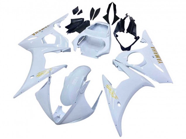 2005 Yamaha YZF 600 R6 Motorcycle Fairings - White Gold