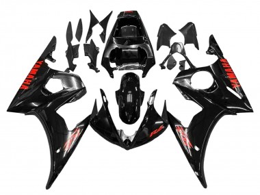 2005 Yamaha YZF 600 R6 Motorcycle Fairings - Black Red