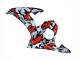 2005 Yamaha YZF 600 R6 Motorcycle Fairings - Black Red Grey Camouflage