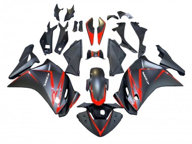 2011-2015 Honda CBR250RR Motorcycle Fairings - Matte Black Red Stripe