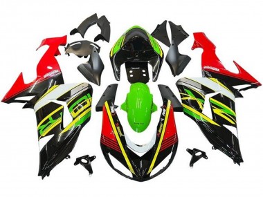 2006-2007 Kawasaki ZX10R Motorcycle Fairings - Red Green Yellow Black