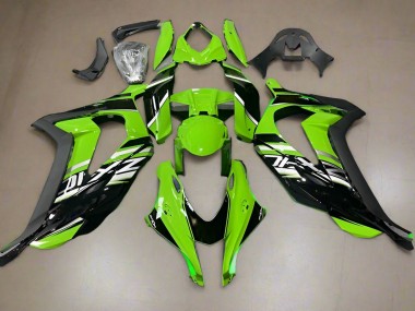 2016-2020 Kawasaki ZX10R Motorcycle Fairings - Green Glossy Black