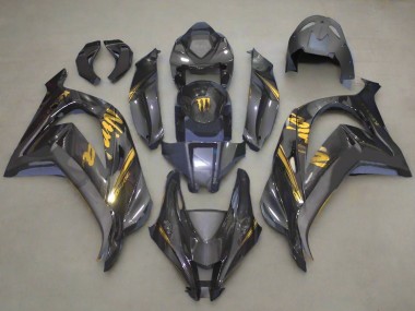 2016-2020 Kawasaki ZX10R Motorcycle Fairings - Faux Carbon Fiber Gold