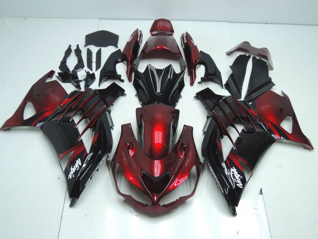 2012-2024 Kawasaki ZX14R ZZR1400 Motorcycle Fairing - Red Glossy Black White Ninja
