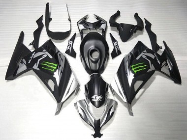 2013-2017 Kawasaki EX300 Motorcycle Fairings - Matte Black Silver Green Monster