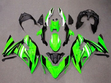 2017-2019 Kawasaki Ninja 650 EX650 Motorcycle Fairings - Green White Black Stripe