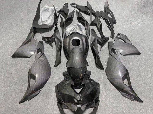 2019-2025 Kawasaki ZX25R ZX-25R Motorcycle Fairings - Black Faux Carbon Fiber