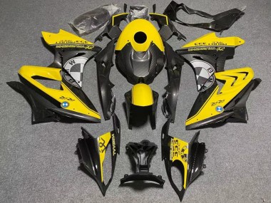 2017-2018 BMW S1000RR Motorcycle Fairings - Yellow Faux Carbon Fiber