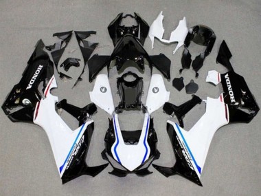 2017-2024 Honda CBR1000RR Motorcycle Fairings - White Blue Glossy Black Stripe