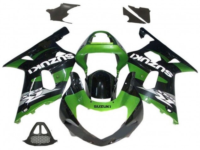 2000-2002 Suzuki GSXR1000 Motorcycle Fairings - Green Glossy Black Grey White