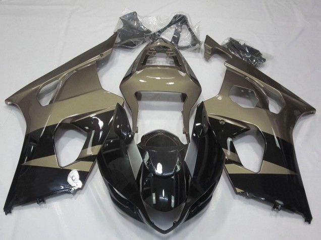 2003-2004 Suzuki GSXR 1000 Motorcycle Fairings - Glossy Black Taupe Brown