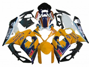 2005-2006 Suzuki GSXR 1000 Motorcycle Fairings - White Yellow Blue Black Corona