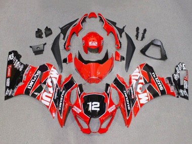 2017-2024 Suzuki GSXR1000 Motorcycle Fairings - Red White Black Motul 12