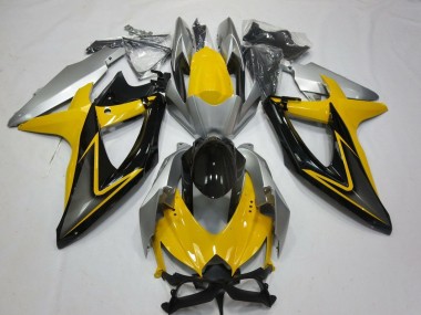 2008-2010 Suzuki GSXR 600 / GSXR 750 Motorcycle Fairings - Yellow Silver Grey Black