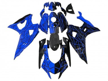 2021-2024 Yamaha YZF R7 Motorcycle Fairings - Blue Black Split Lines
