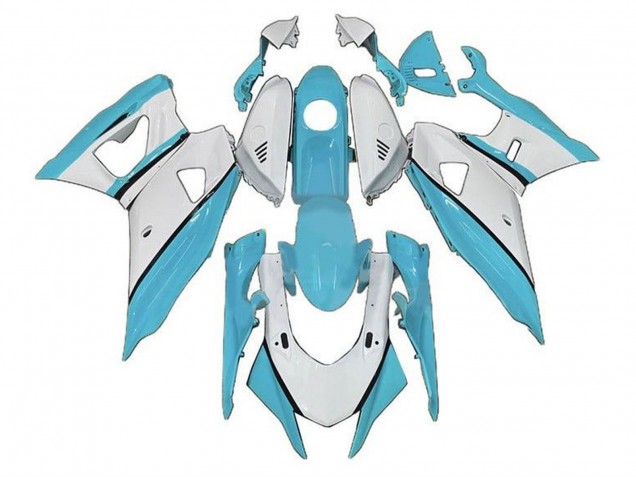 2021-2024 Yamaha YZF R7 Motorcycle Fairings - Blue Turquoise White