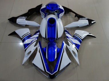 2004-2006 Yamaha YZF 1000 R1 Motorcycle Fairings - White Blue Black