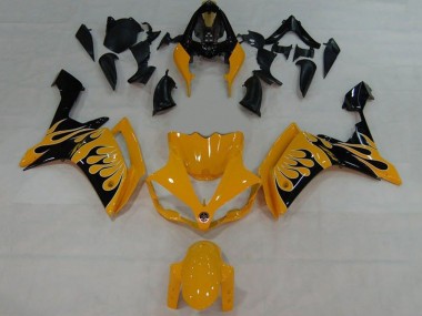 2007-2008 Yamaha YZF 1000 R1 Motorcycle Fairings - Yellow Black Flame