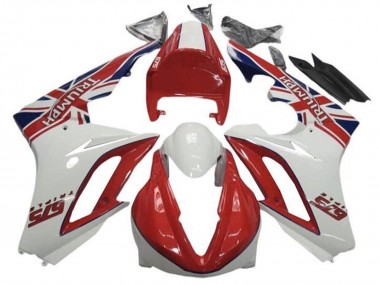 2009-2012 Triumph Daytona 675 Triple Motorcycle Fairings - White Red