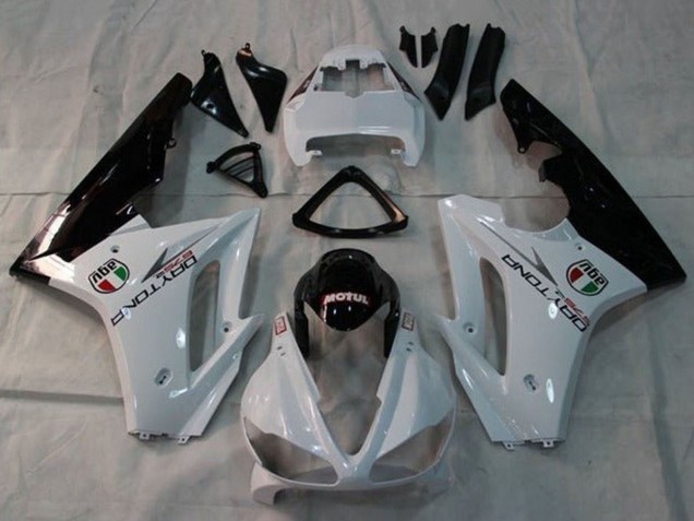 2009-2012 Triumph Daytona 675 Triple Motorcycle Fairings - White Glossy Black Motul