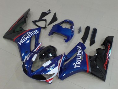 2009-2012 Triumph Daytona 675 Triple Motorcycle Fairings - Blue Red White Glossy Black