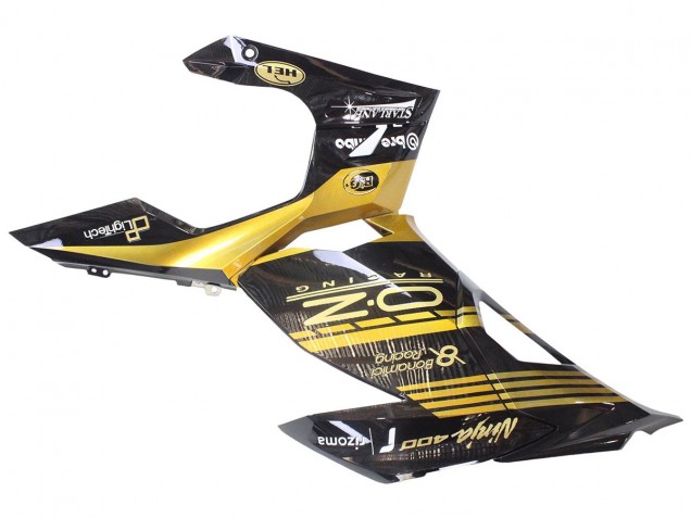 2018-2024 Kawasaki EX400 Motorcycle Fairings - Gold Glossy Black