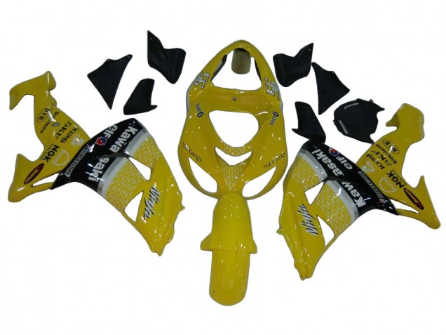 2006-2007 Kawasaki ZX10R Motorcycle Fairings - Yellow Silver Black Elf