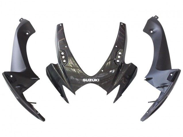 2006-2007 Suzuki GSXR 600/750 Motorcycle Fairings - Black White Carbon Fiber Style