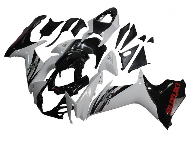 2011-2024 Suzuki GSXR 600/750 Motorcycle Fairings - White Glossy Black