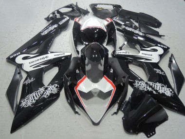 2005-2006 Suzuki GSXR 1000 Motorcycle Fairings - Glossy Black White Red Beacon
