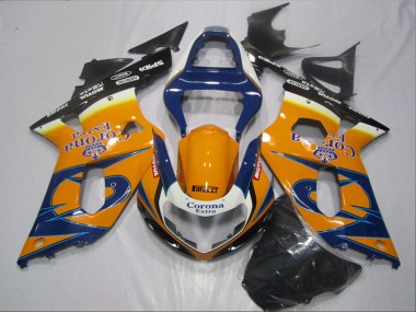2001-2003 Suzuki GSXR 600 Motorcycle Fairings - Orange Blue Black Corona Extra