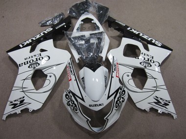 2004-2005 Suzuki GSXR 600 Motorcycle Fairings - White Black Corona Extra Motul