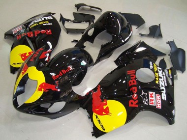 1996-2007 Suzuki GSXR 1300 Hayabusa Motorcycle Fairings - Glossy Black Yellow Red Bull