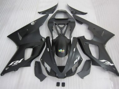 2000-2001 Yamaha YZF R1 Motorcycle Fairings - Matte Black White Decal