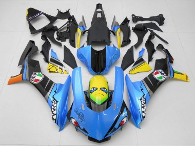 2015-2019 Yamaha YZF R1 Motorcycle Fairing Kits - Blue Yellow Shark